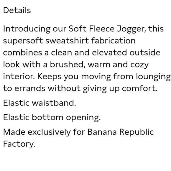 Banana  Republic Soft Fleece Jogger - Picture 5 of 10